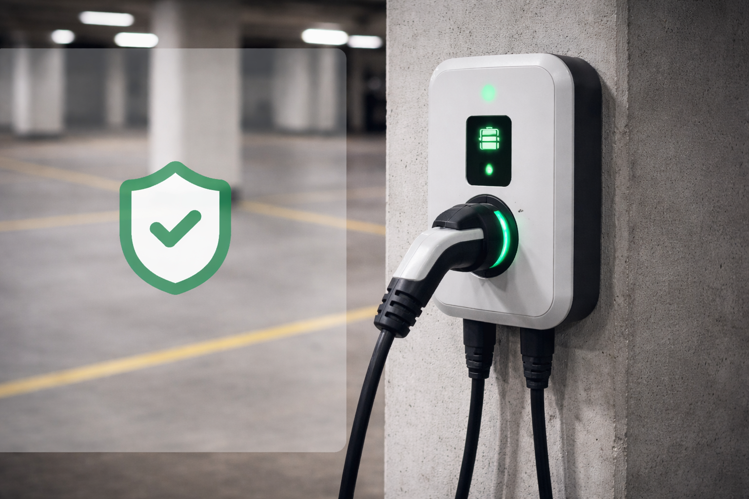 Cargador de vehículo eléctrico con indicador de seguridad verificada